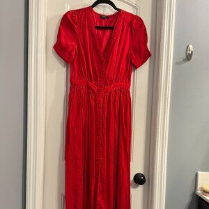 Red FRNCH button down dress
